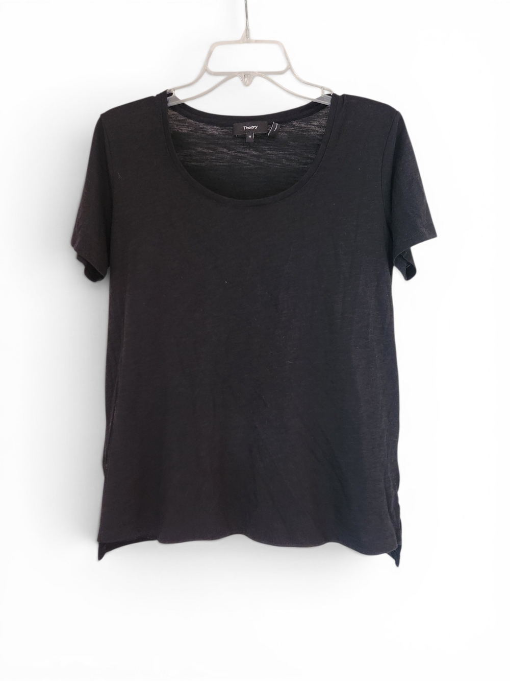 Theory Black Scoop Neck Short Sleeve Flowy Tee